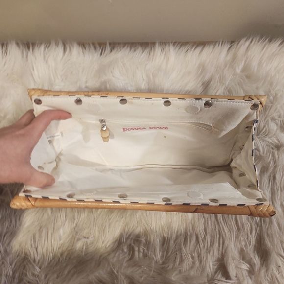 Donna Dixon | Canvas Geometrical Striped Bamboo Clutch - Picture 4 of 4